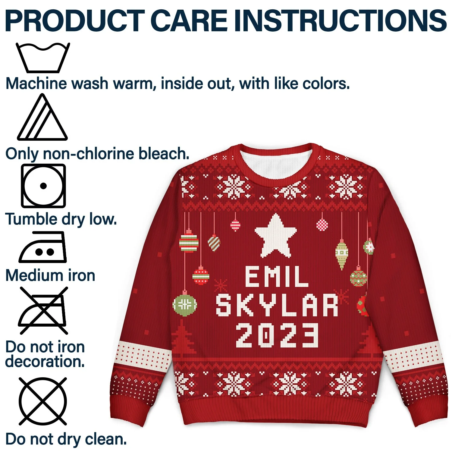 Family Christmas Tree 2023 - Xmas Gift For Parents, Grandparents, Siblings - Personalized Unisex Ugly Sweater - Image 7