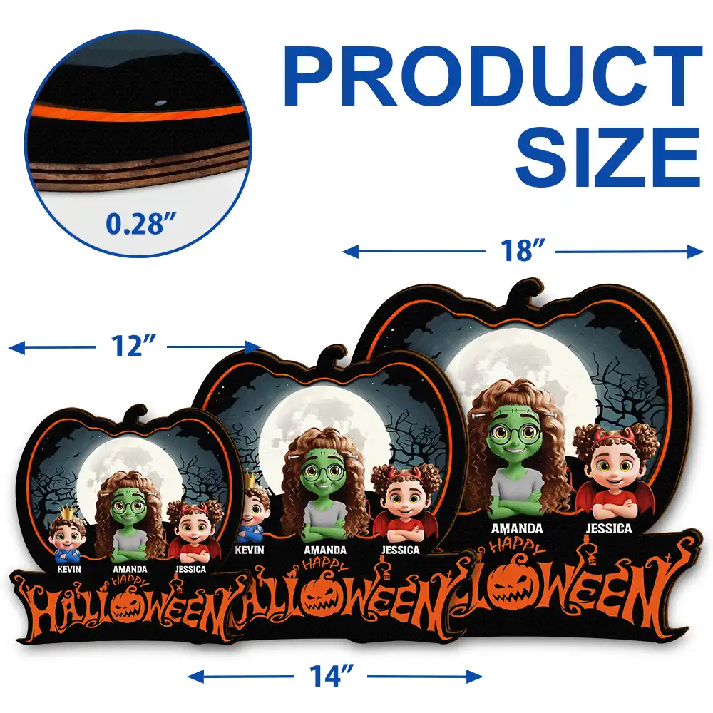 Family Costume Happy Halloween - Personalized Custom Shaped Wood Sign - Image 5