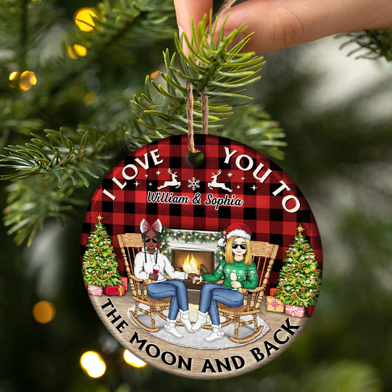 Family Couple Annoying Each Other For Years Still Going Strong Husband And Wife - Christmas Gift For Couples - Personalized Custom Circle Ceramic Ornament - Image 2