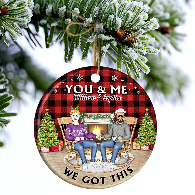 Family Couple Annoying Each Other For Years Still Going Strong Husband And Wife - Christmas Gift For Couples - Personalized Custom Circle Ceramic Ornament - Image 3