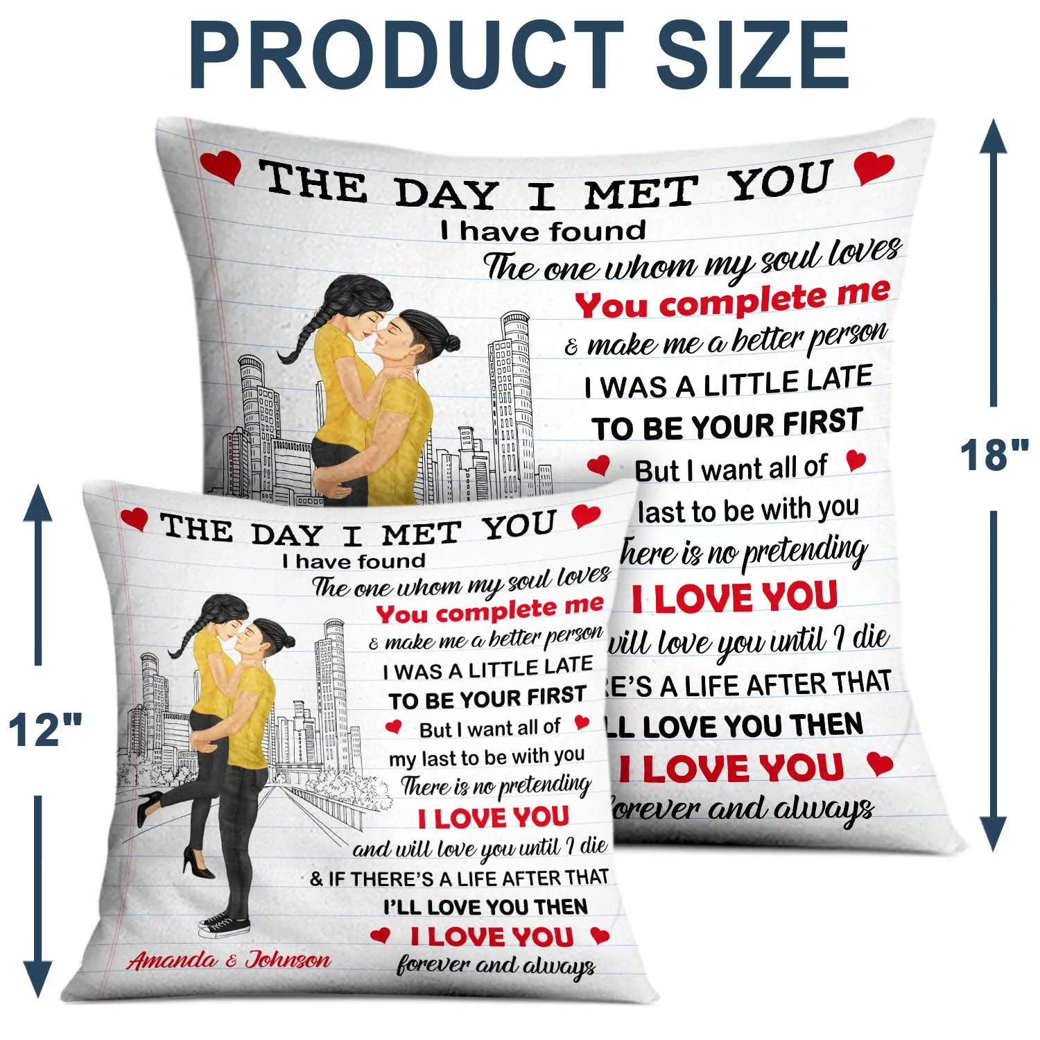 Family Couple The Day I Met You - Anniversary, Birthday Gift For Spouse, Lover, Husband, Wife, Boyfriend, Girlfriend, Married Couples - Personalized Custom Pillow - Image 4