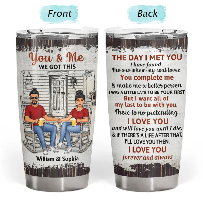 Family Couple The Day I Met You - Couple Gift - Personalized Custom Tumbler - Image 3