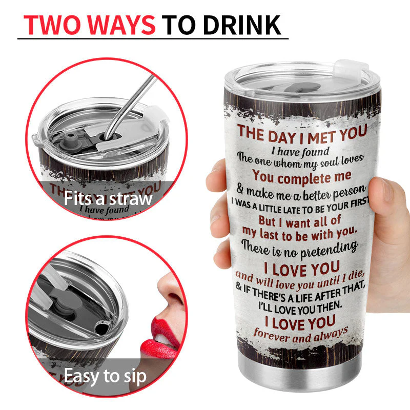 Family Couple The Day I Met You - Couple Gift - Personalized Custom Tumbler - Image 5