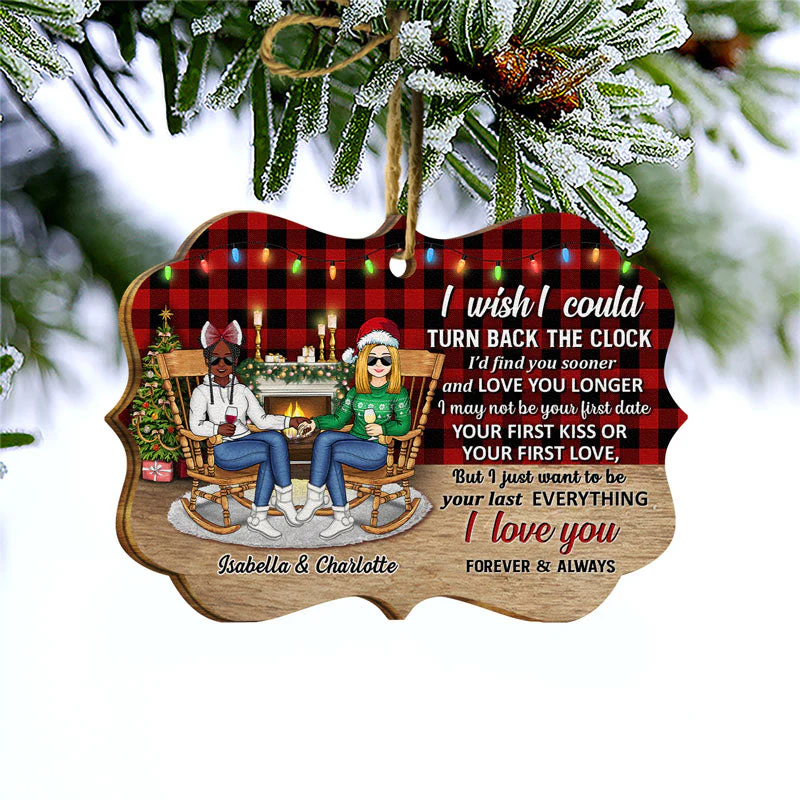 Family Couple The Day I Met You Husband And Wife - Christmas Gift For Couples - Personalized Wooden Ornament - Image 3