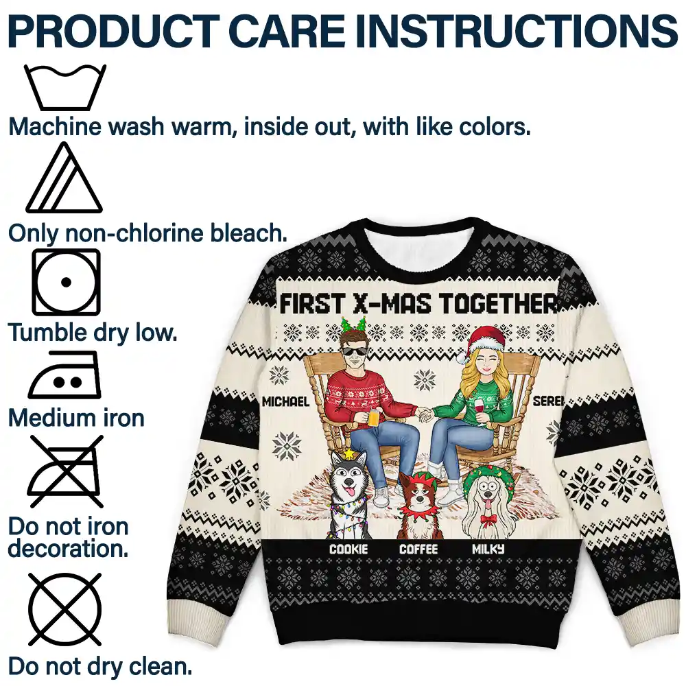 Family Couple With Kids And Pets - Personalized Unisex Ugly Sweater - Image 7