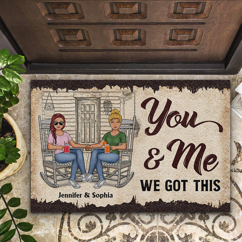 Family Couple You & Me We Got This - Couple Gift - Personalized Custom Doormat - Image 2