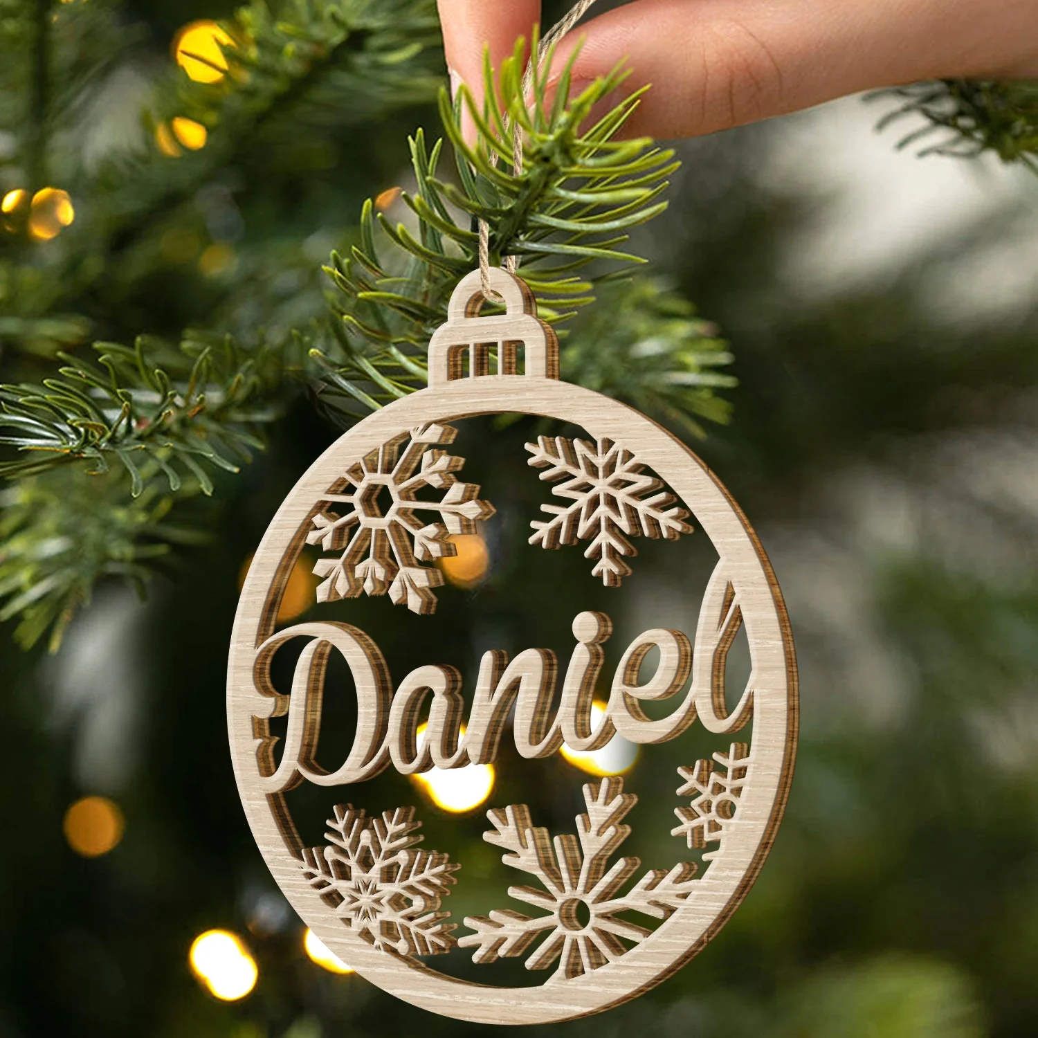 Family Custom Name Cut-out - Christmas Gift For Family - Personalized Wooden Cutout Ornament - Image 3