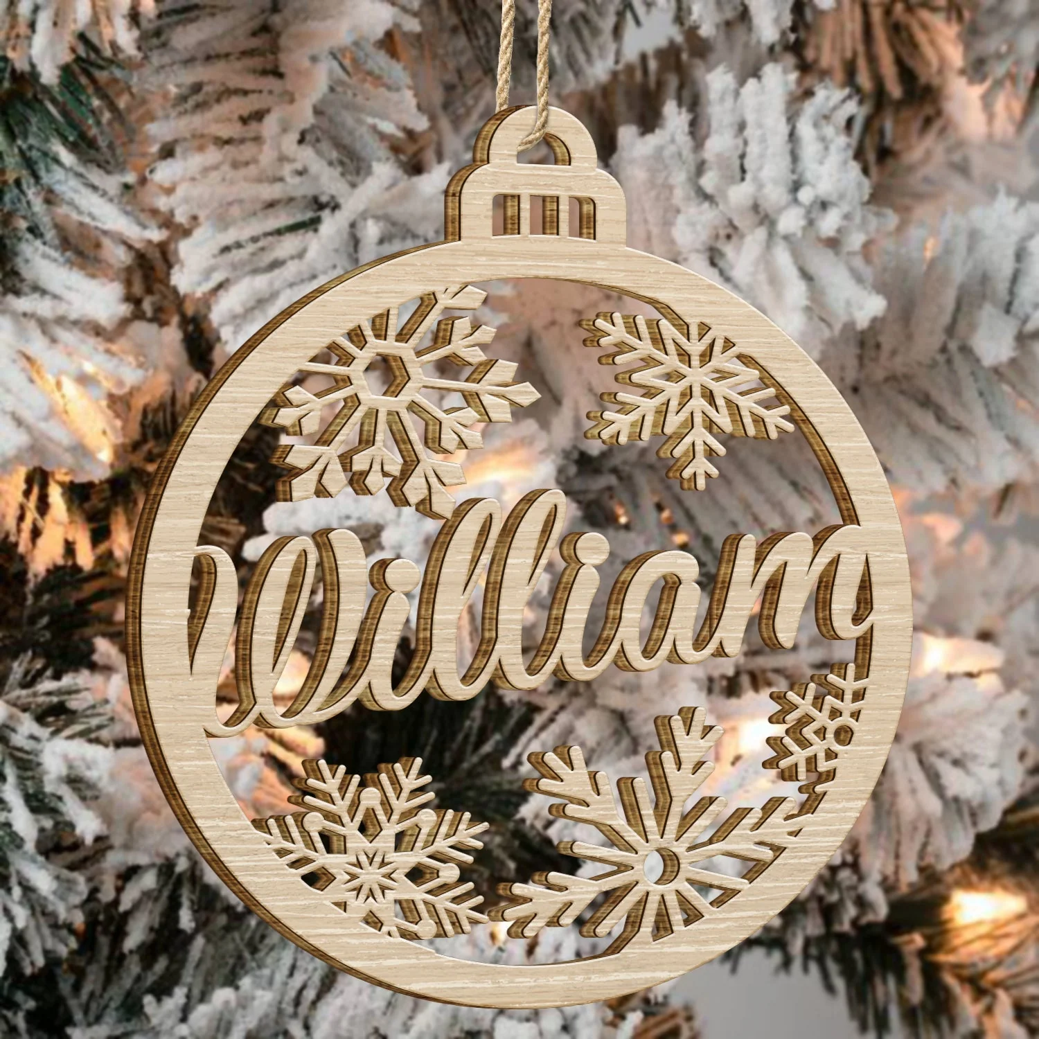 Family Custom Name Cut-out - Christmas Gift For Family - Personalized Wooden Cutout Ornament - Image 4