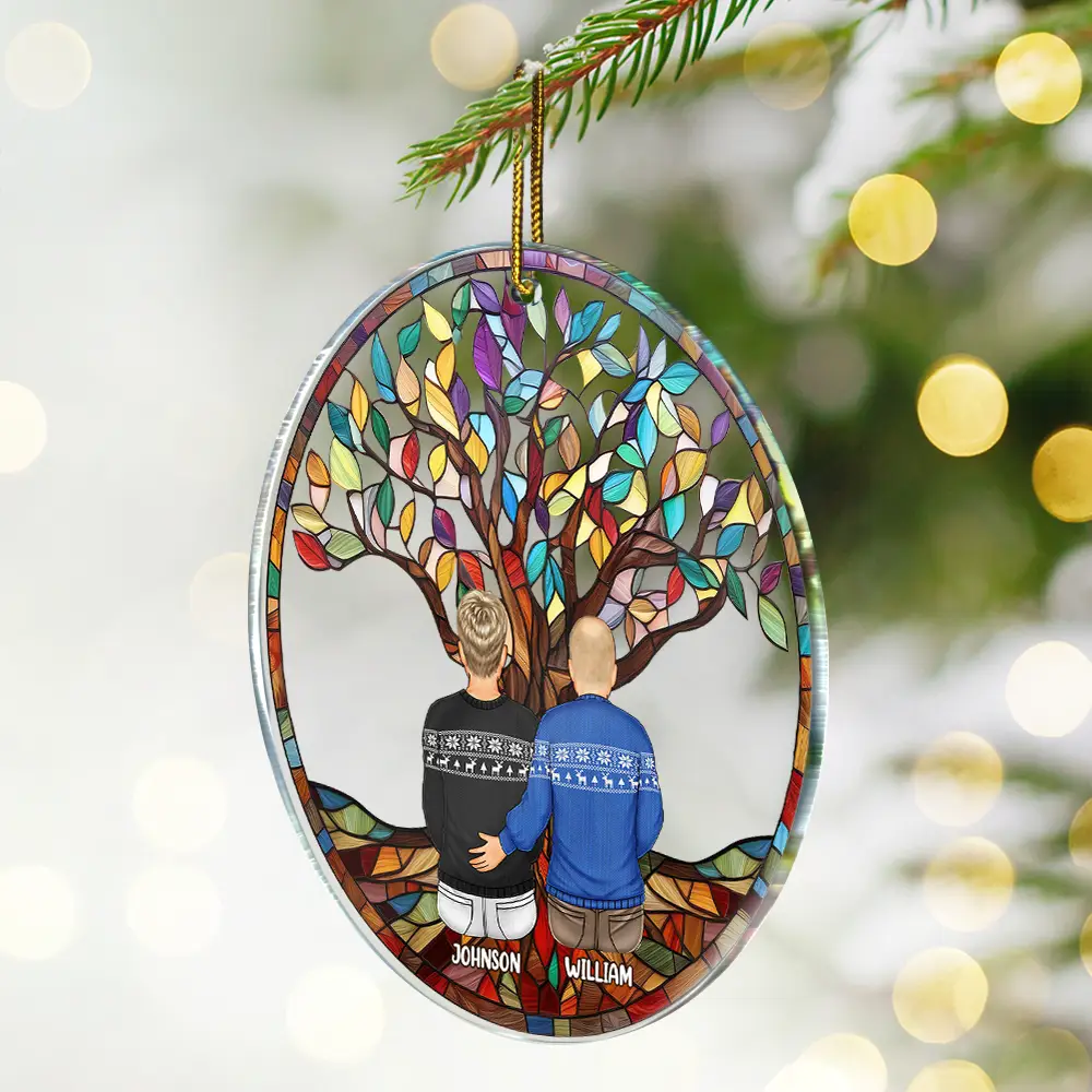 Family Forever Unbreakable Bond Tree Of Life - Personalized Circle Acrylic Ornament - Image 2