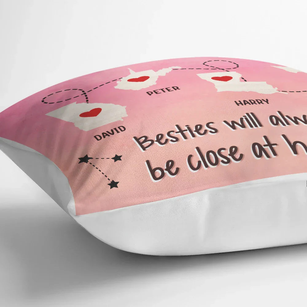 Family Friends Besties Siblings Long Distance - Personalized Pillow - Image 3