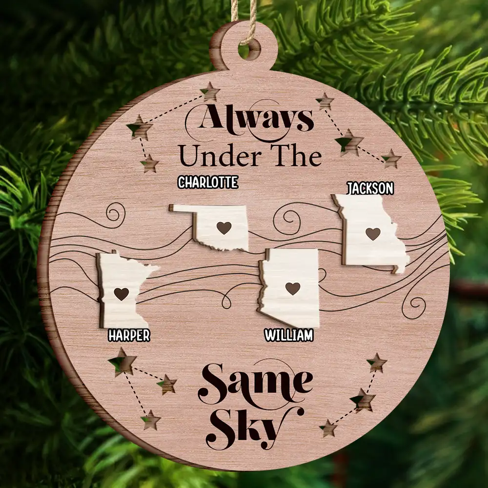 Family Friends Siblings Sisters Besties Long Distance Relationship - Personalized 2-Layered Wooden Ornament - Image 4