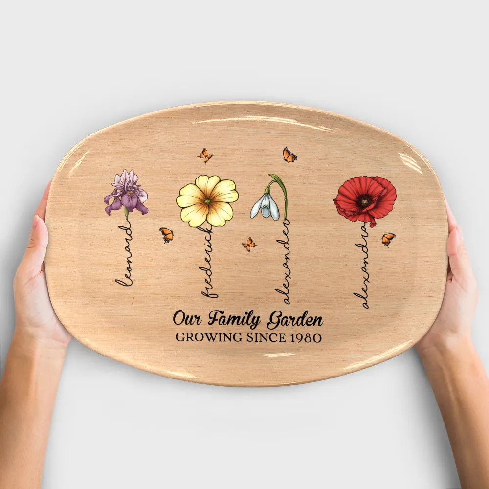Family Garden Birth Month Flowers - Personalized Plate - Image 5