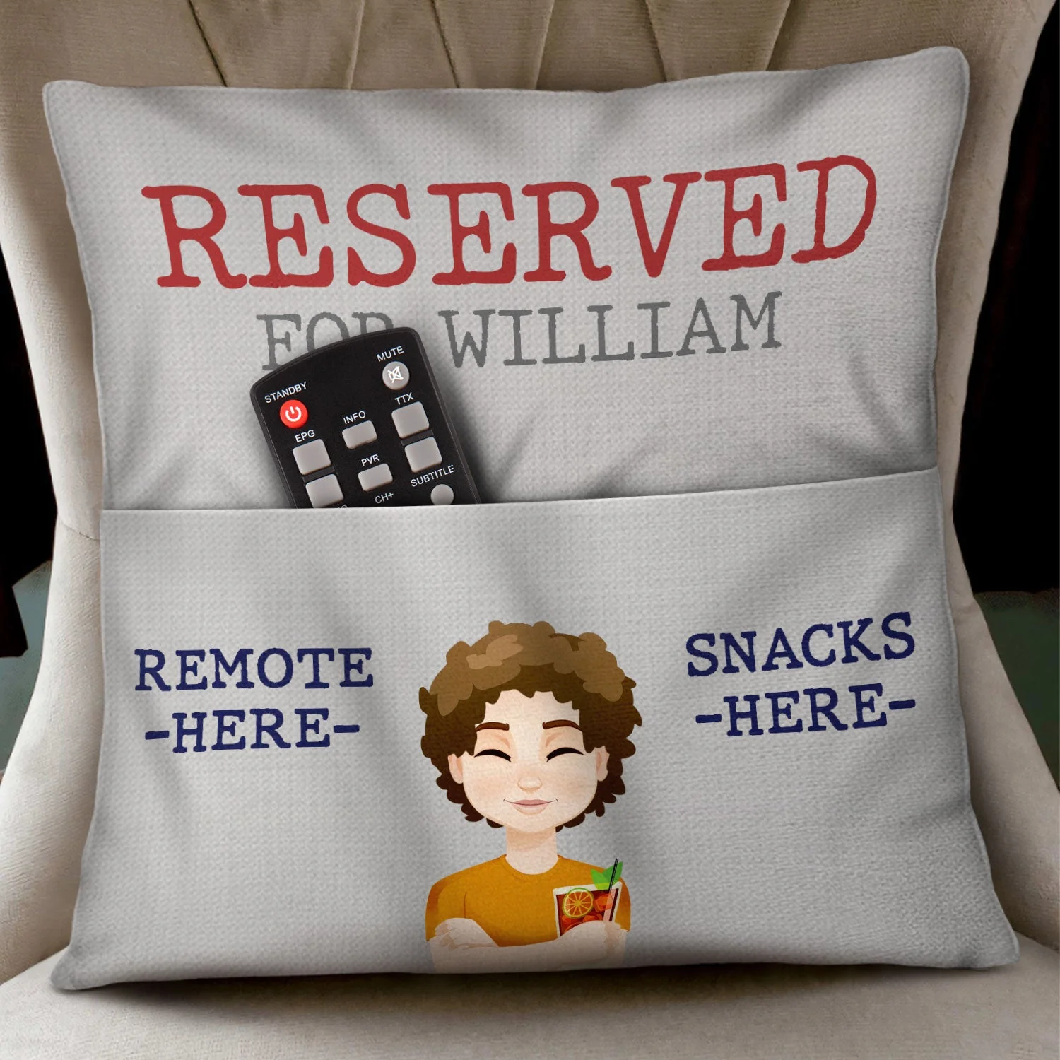 Family Grandparents Reserved For Grandpa - Gift For Family - Personalized Pocket Pillow - Image 3