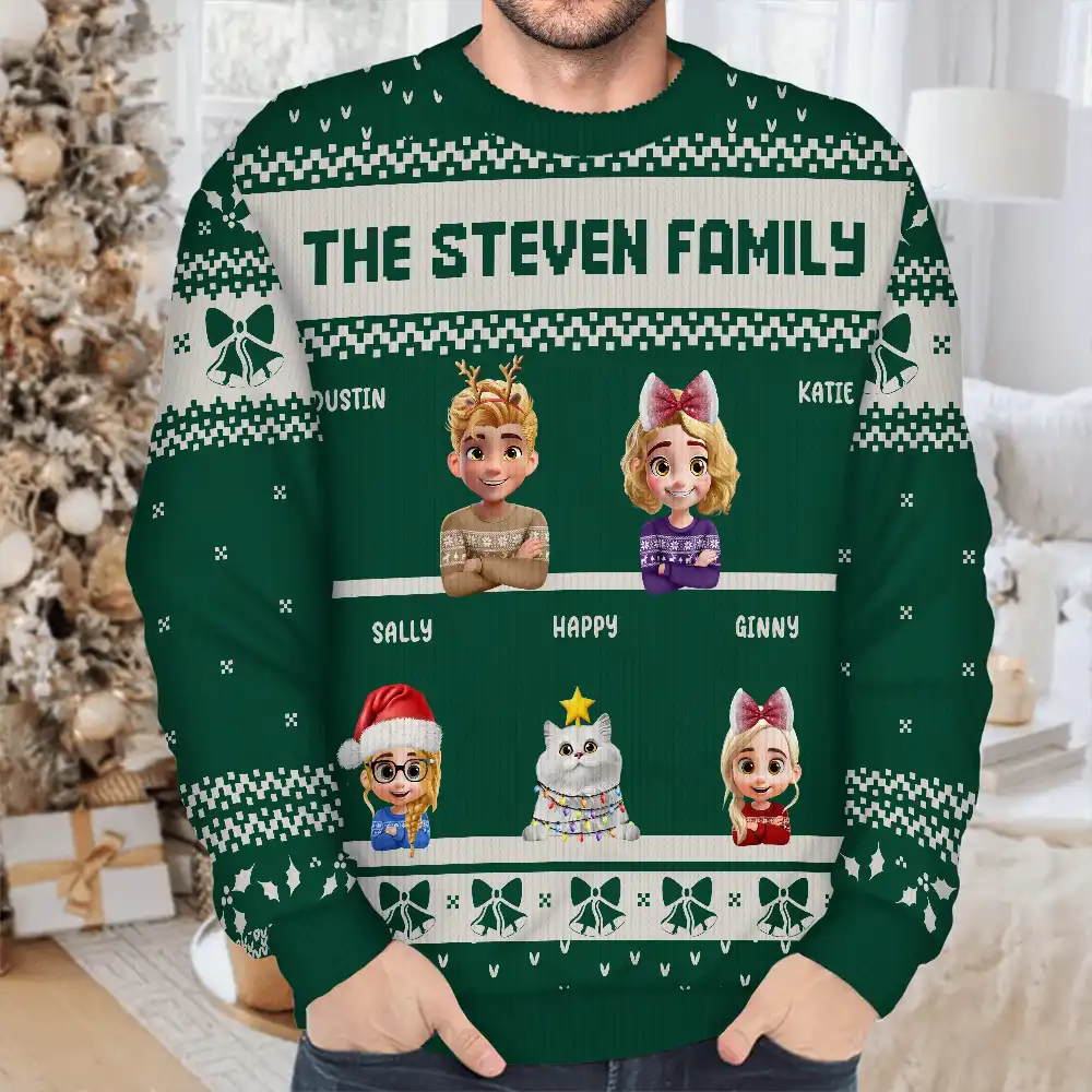 Family Is The Greatest Gift - Personalized Unisex Ugly Sweater - Image 4