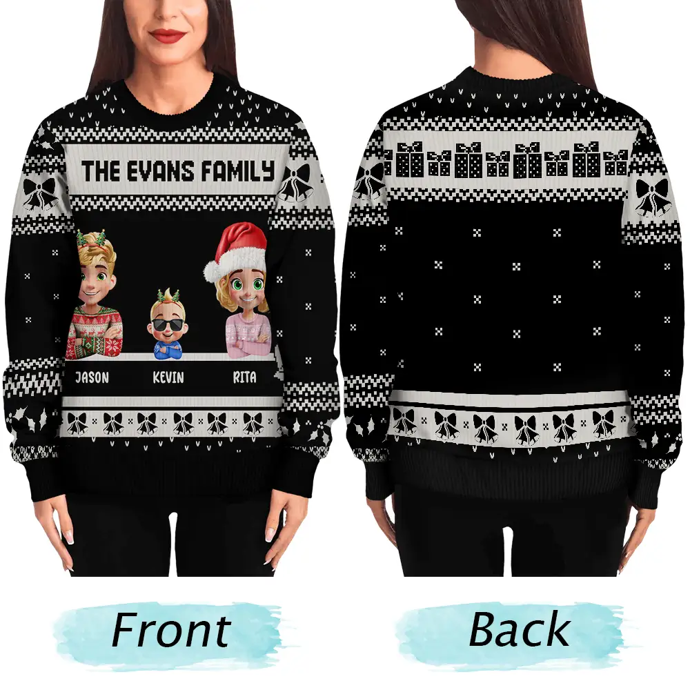 Family Is The Greatest Gift - Personalized Unisex Ugly Sweater - Image 5