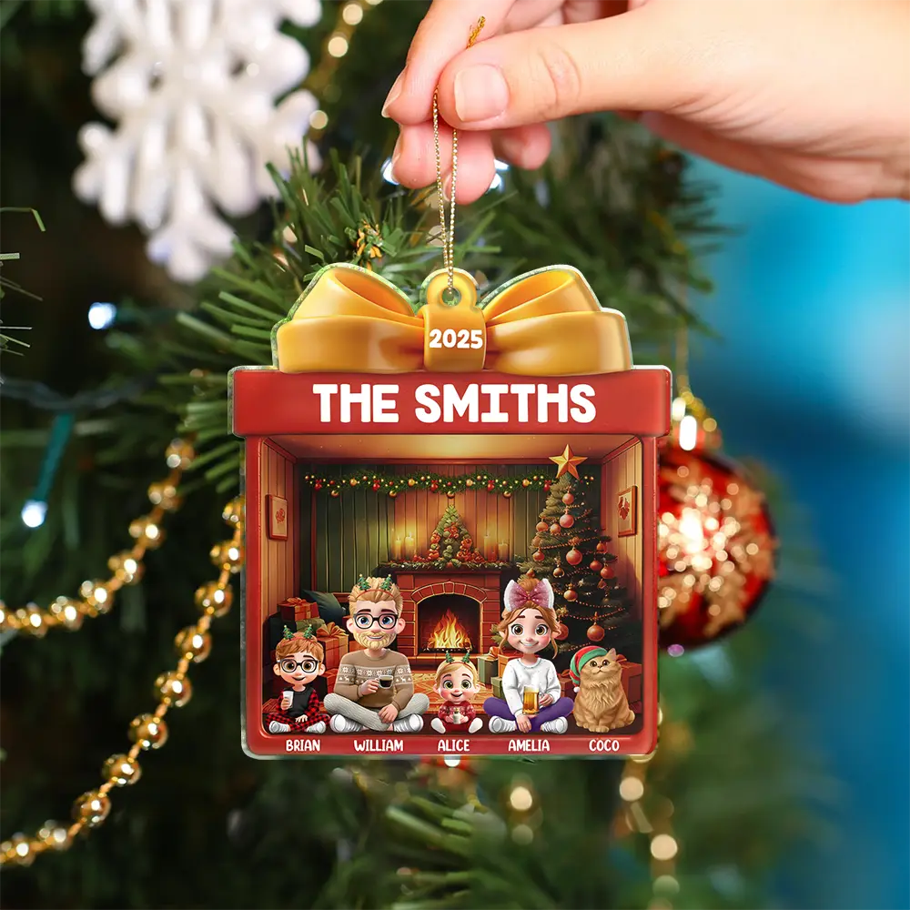 Family Kid Dog Cat Christmas Gift - Personalized Custom Shaped Acrylic Ornament - Image 4