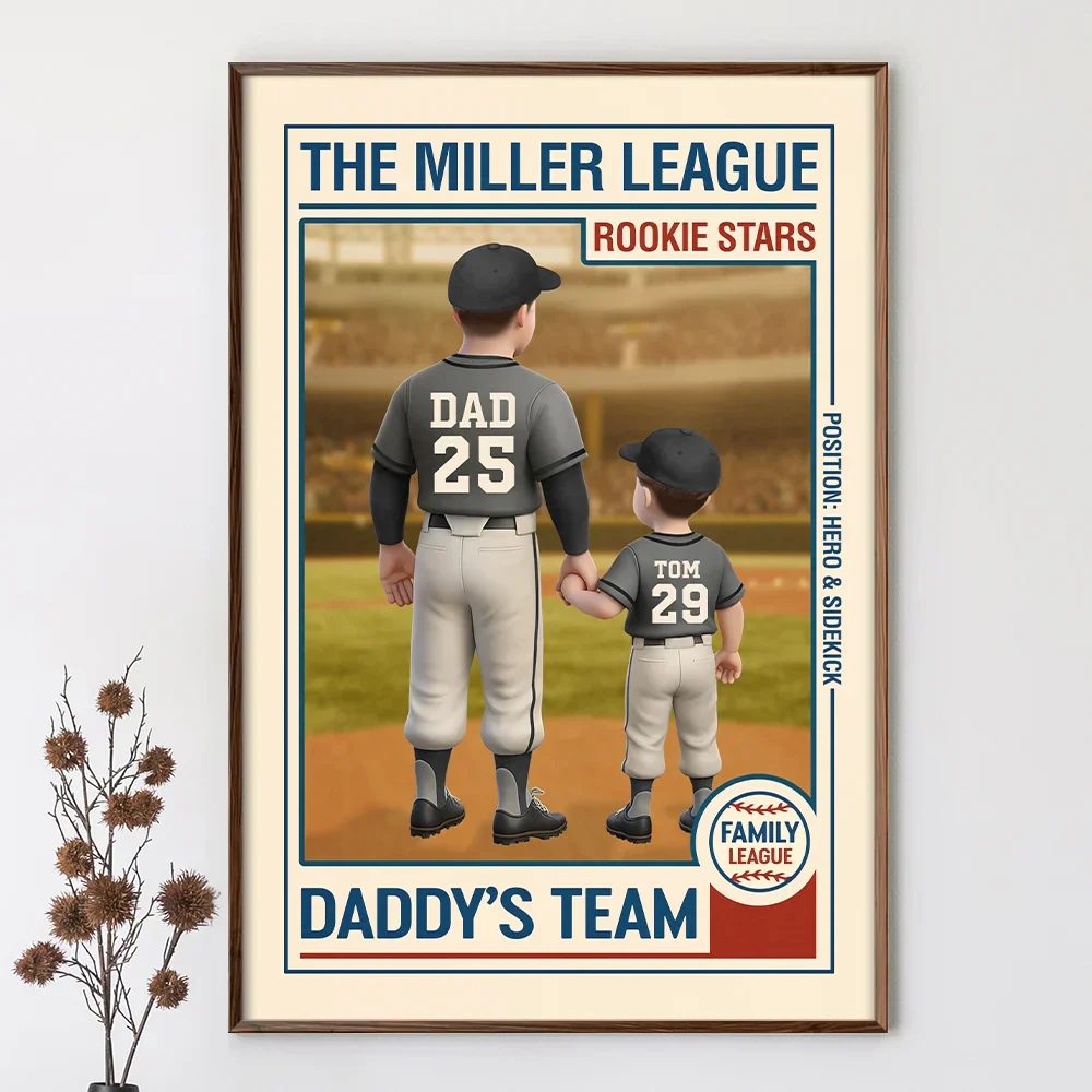 Family League Daddy's Team - Personalized Poster - Image 2