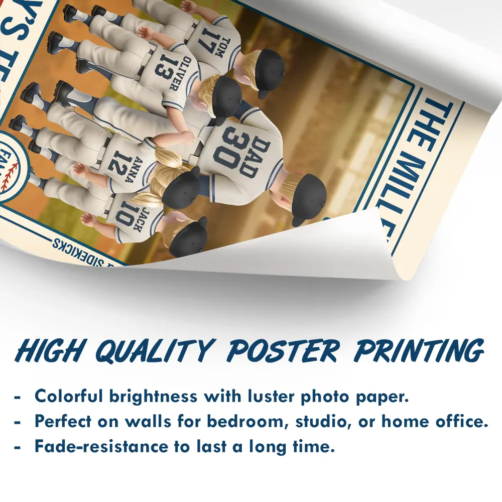 Family League Daddy's Team - Personalized Poster - Image 5