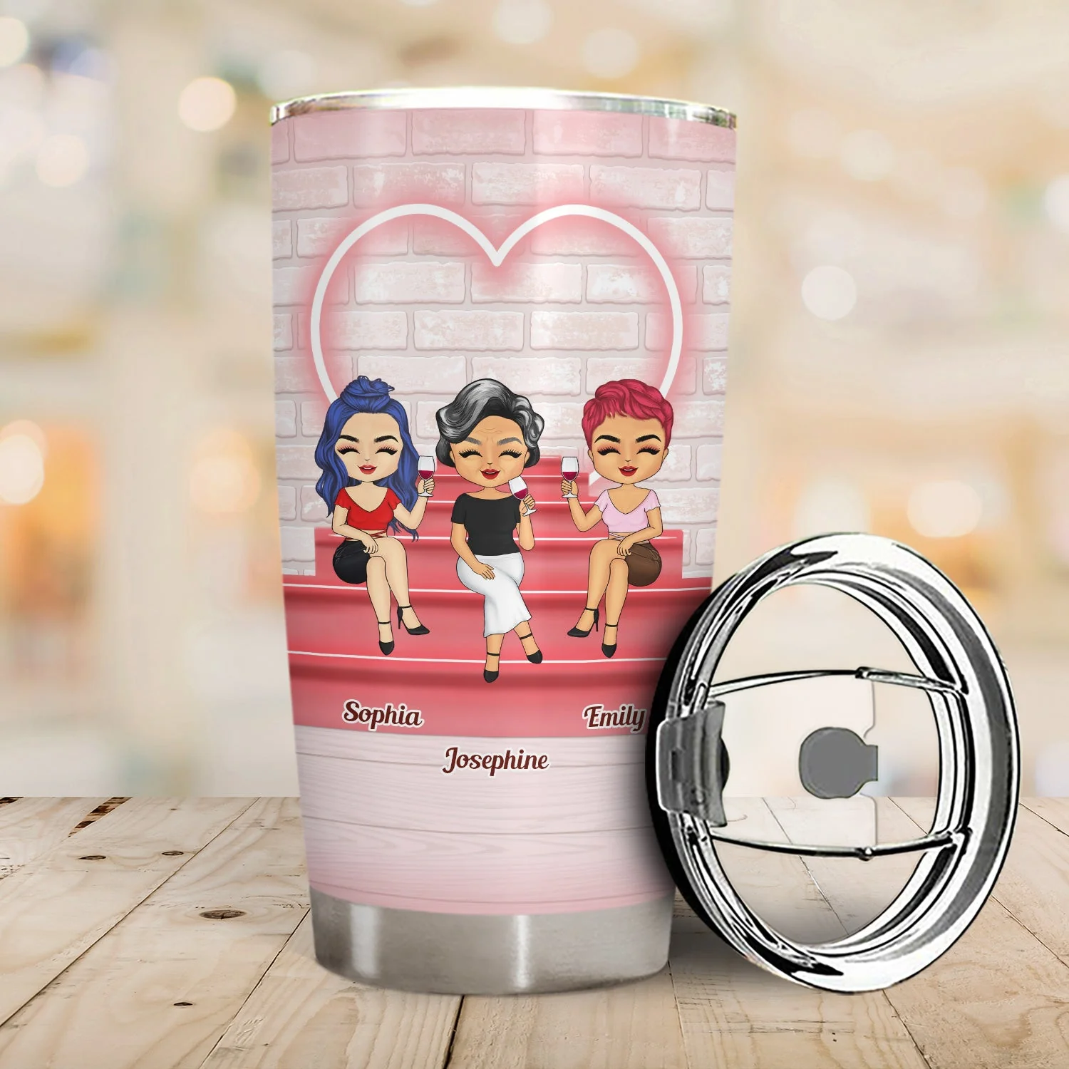 Family Like Mother Like Daughter - Gift For Mom & Daughters - Personalized Custom Tumbler - Image 2