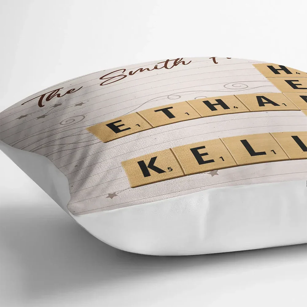 Family Love Crossword Scrabble - Personalized Pillow - Image 4