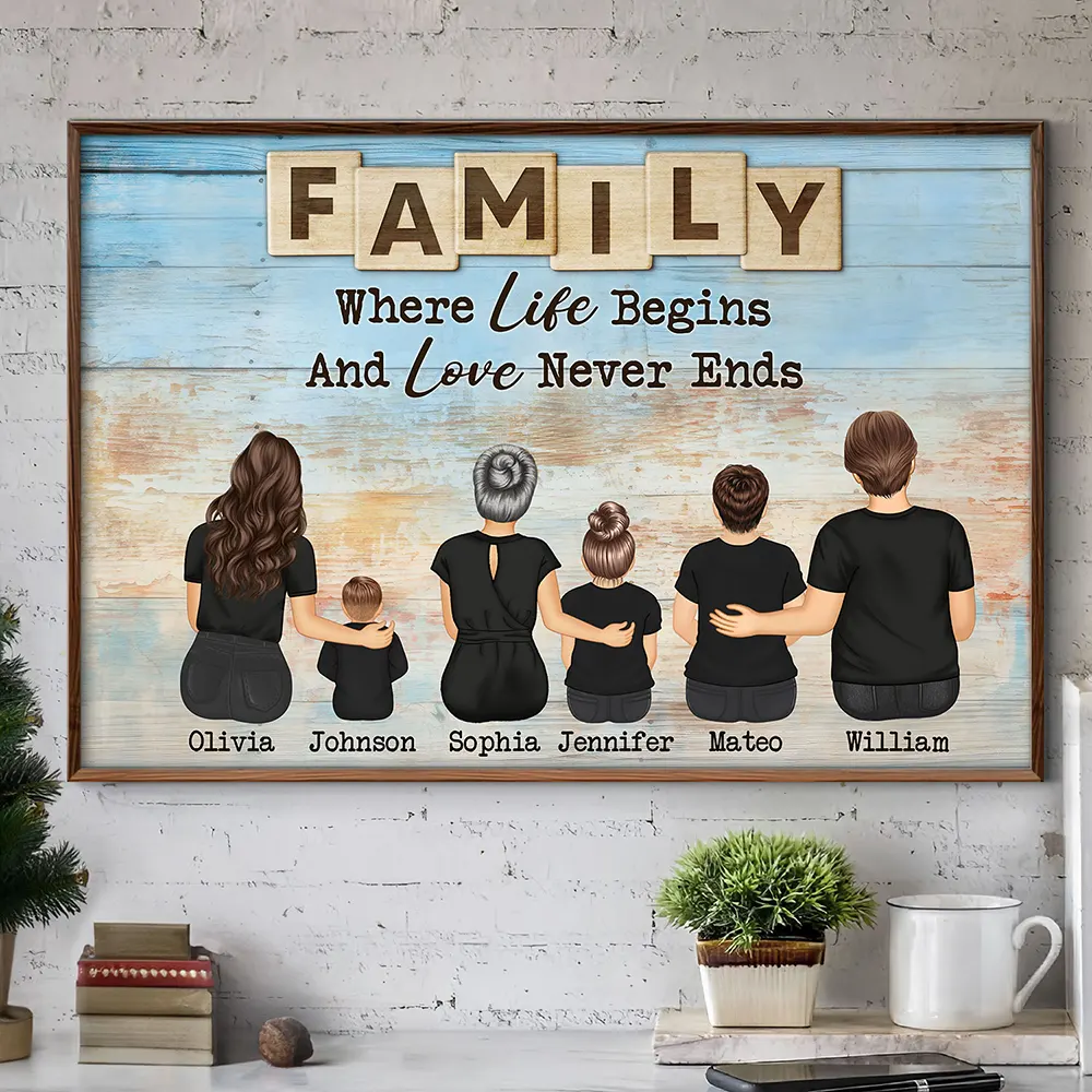 Family Love Never Ends - Personalized Poster