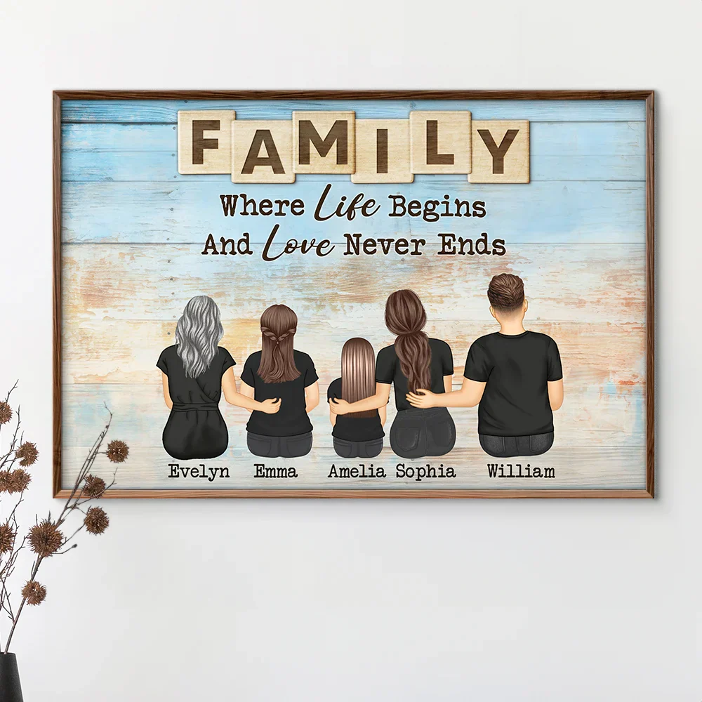 Family Love Never Ends - Personalized Poster - Image 2