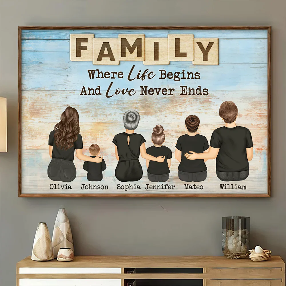 Family Love Never Ends - Personalized Poster - Image 4