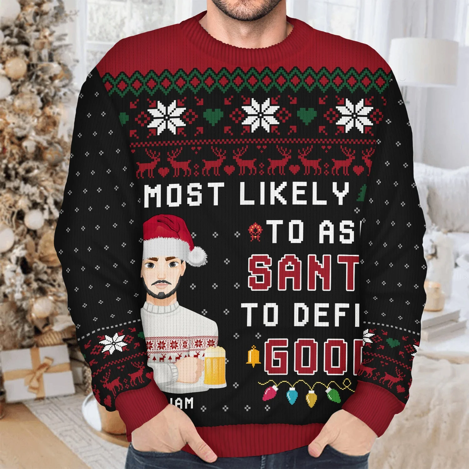 Family Matching Shirt Most Likely To - Funny Christmas Gift For Family - Personalized Unisex Ugly Sweater - Image 4