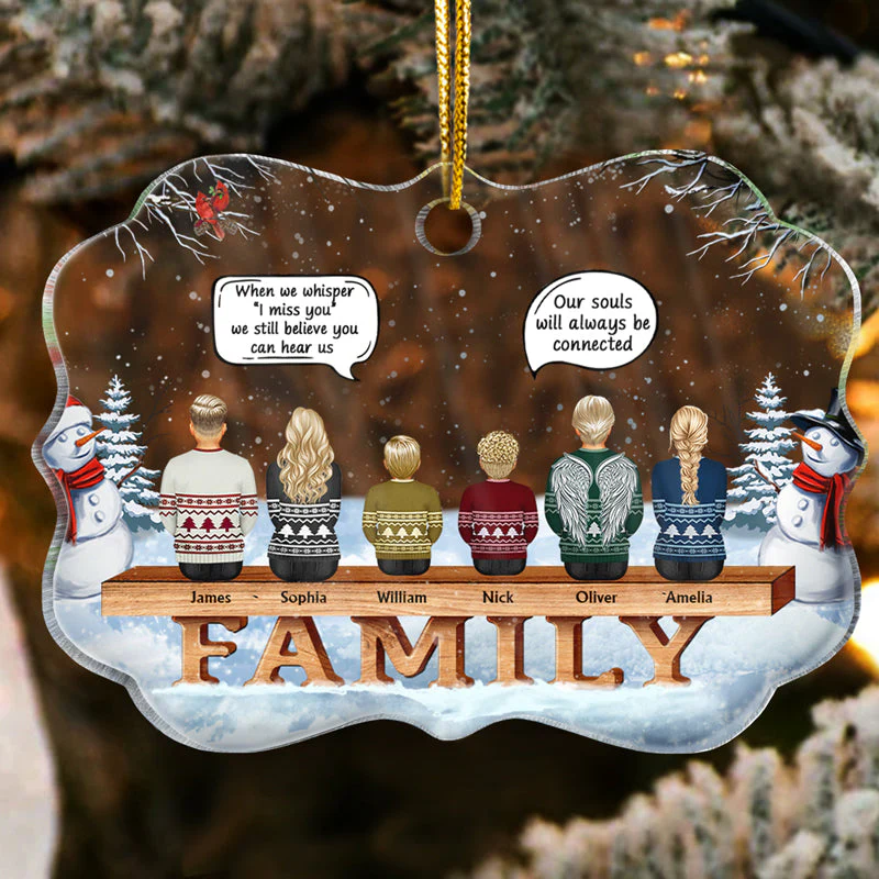 Family Memorial We Miss You - Christmas Gift For Family - Personalized Custom Medallion Acrylic Ornament - Image 2
