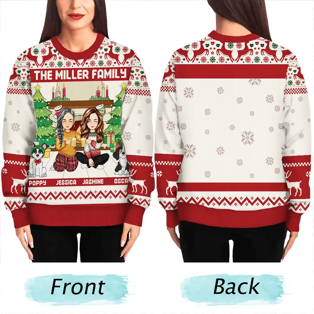 Family Merry Christmas - Personalized Unisex Ugly Sweater - Image 5