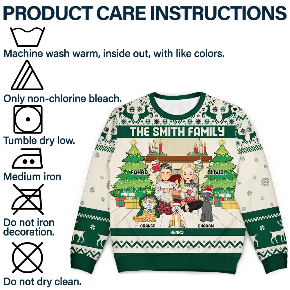 Family Merry Christmas - Personalized Unisex Ugly Sweater - Image 7