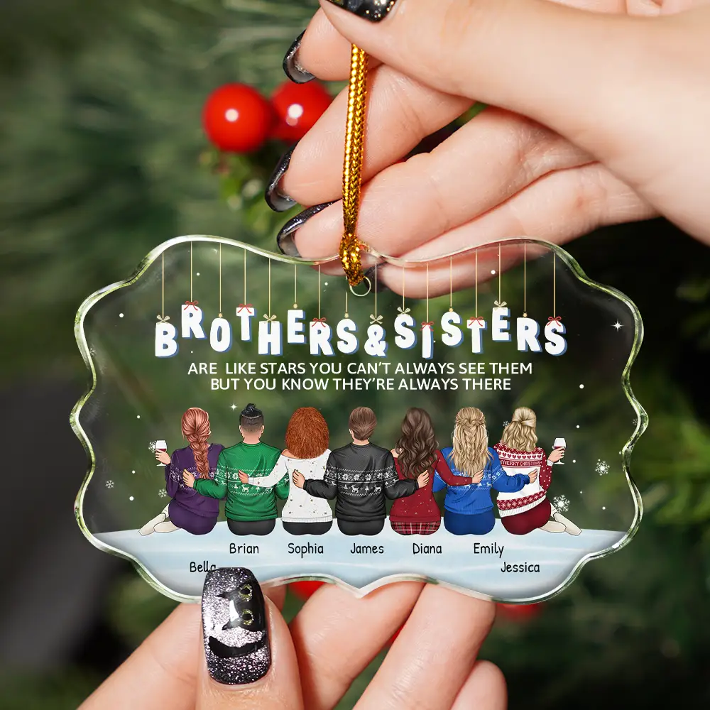 Family Never Apart Maybe In Distance - Personalized Medallion Glass Ornament - Image 2