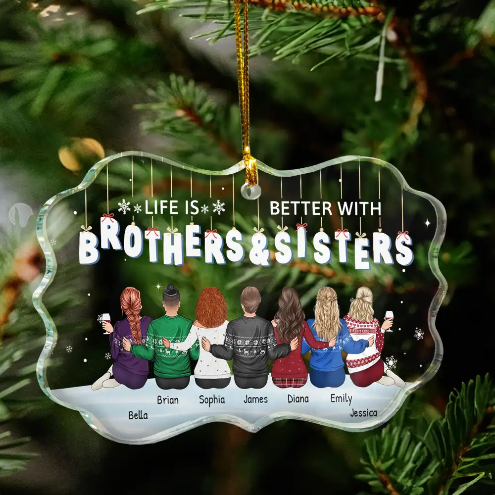 Family Never Apart Maybe In Distance - Personalized Medallion Glass Ornament - Image 4