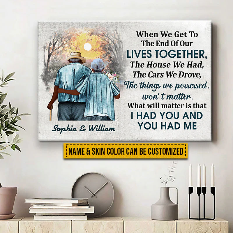 Family Old Couple Husband Wife When We Get Skin Custom Canvas, Anniversary Gift, Memorial Gift, Sympathy, Wall Pictures, Wall Art, Wall Decor, Grandparents Day Gifts - Image 2