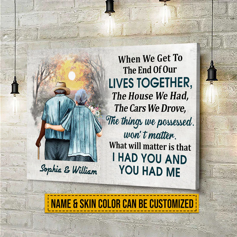 Family Old Couple Husband Wife When We Get Skin Custom Canvas, Anniversary Gift, Memorial Gift, Sympathy, Wall Pictures, Wall Art, Wall Decor, Grandparents Day Gifts - Image 3