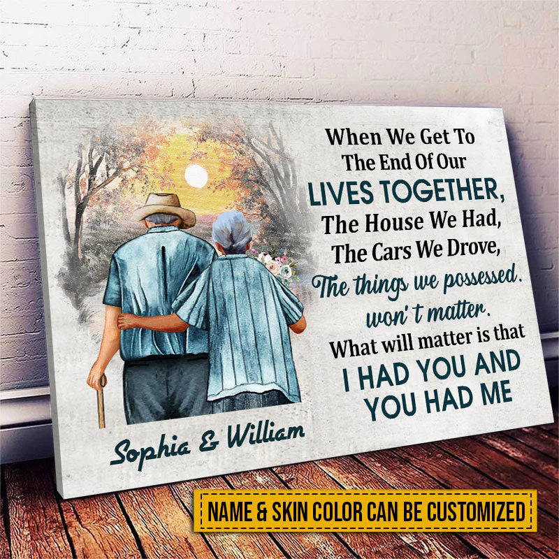 Family Old Couple Husband Wife When We Get Skin Custom Canvas, Anniversary Gift, Memorial Gift, Sympathy, Wall Pictures, Wall Art, Wall Decor, Grandparents Day Gifts - Image 4