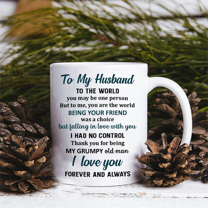 Family Old Couple To My Husband You Are The World Skin Custom Mug, Couple Gift, Anniversary Gift, Memorial Gift, Grandparents Day Gifts - Image 3
