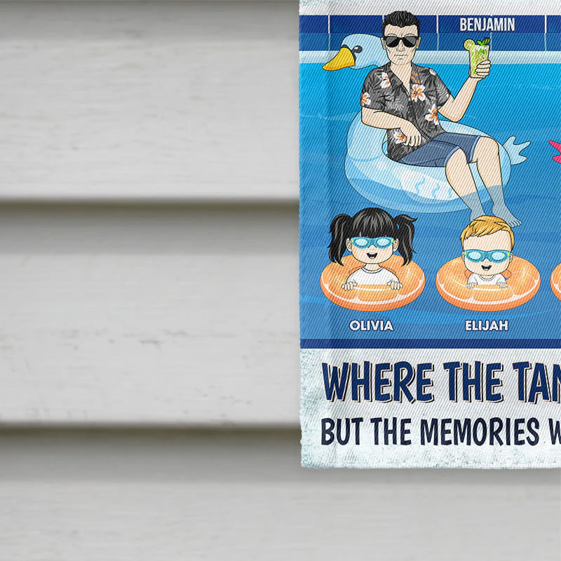 Family Poolside The Memories Will Last Forever - Gift For Couple - Personalized Custom Flag - Image 4