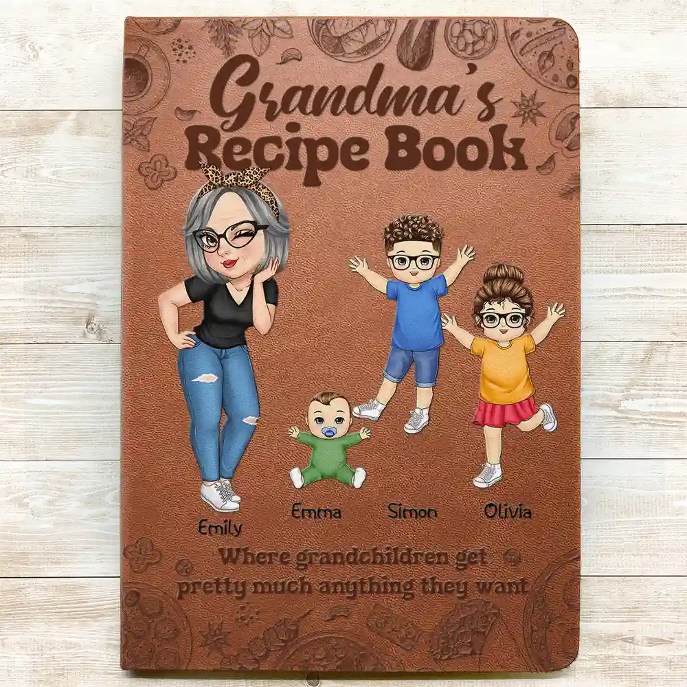 Family Recipe Mom Book - Personalized Leather Journal - Image 3
