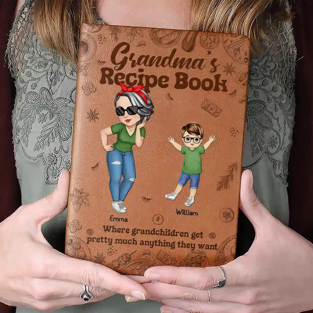 Family Recipe Mom Book - Personalized Leather Journal - Image 4