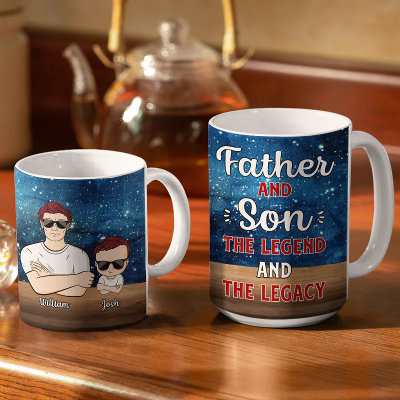 Family Relationship Like Father Like Daughter - Personalized Custom White Edge-to-Edge Mug - Image 3