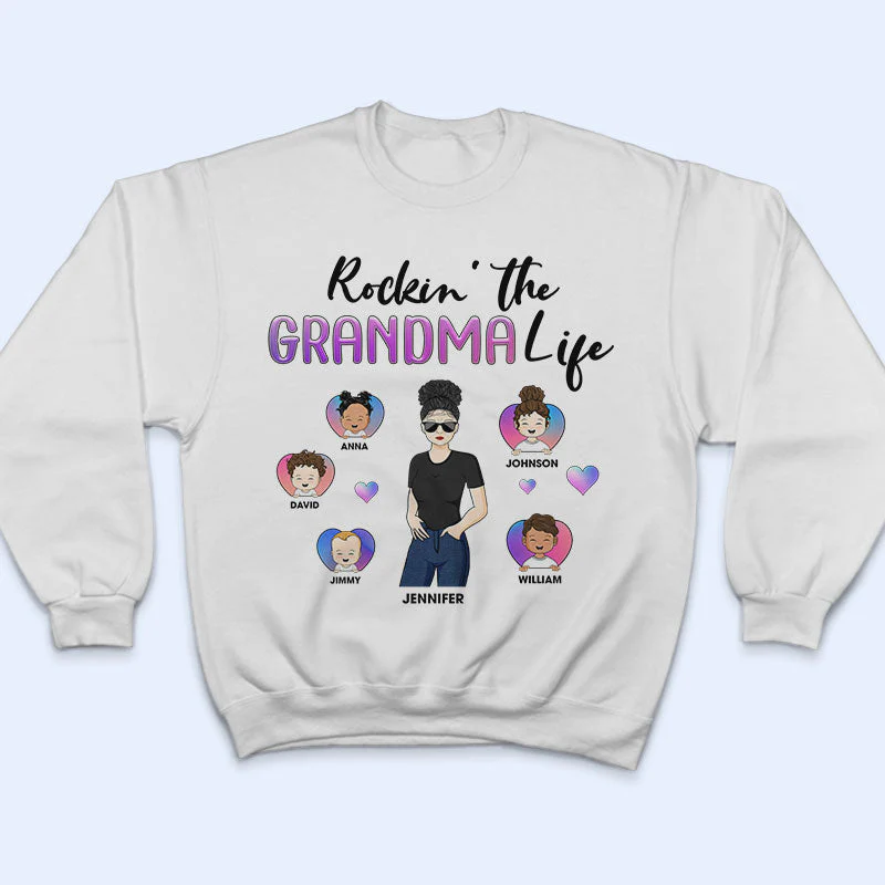 Family Rockin' The Mama Life - Mother Gift - Personalized Custom T Shirt - Image 5