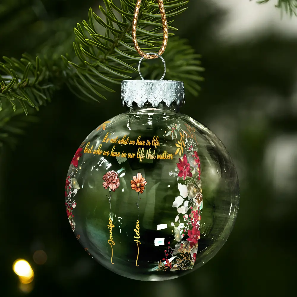 Family Sisters Are Different Flowers From The Same Garden - Personalized Ball Ornament - Image 2