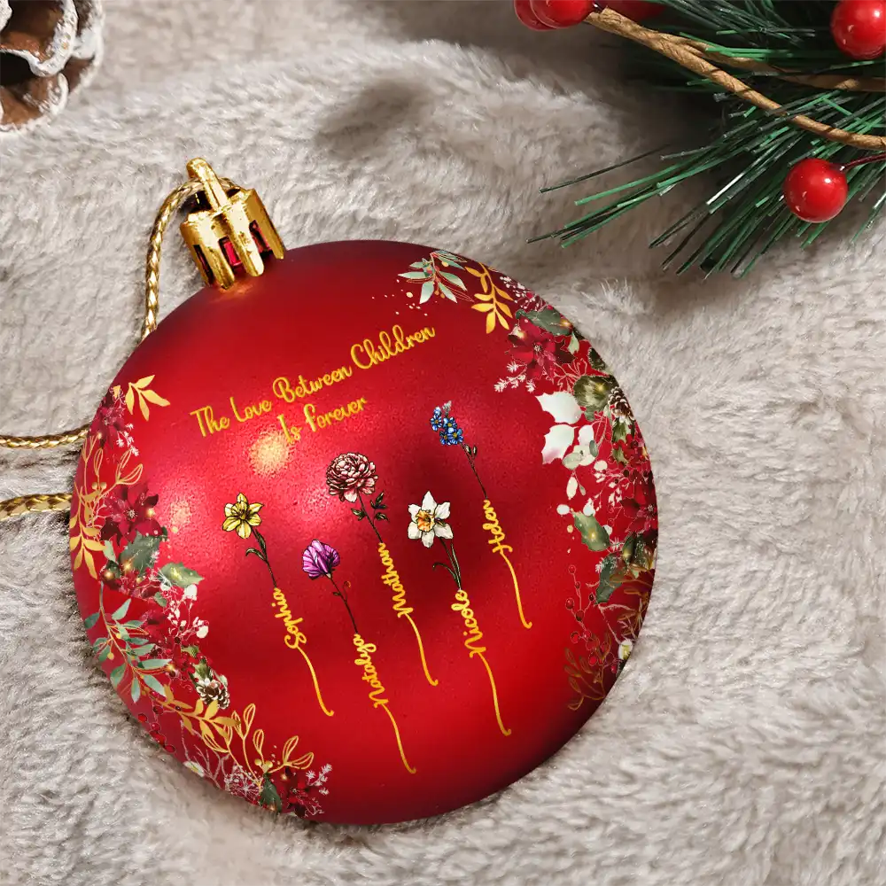 Family Sisters Are Different Flowers From The Same Garden - Personalized Ball Ornament - Image 3