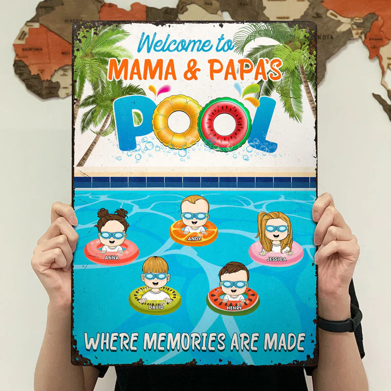 Family Swimming Pool Where Memories Are Made - Pool Decoration - Personalized Custom Classic Metal Signs - Image 4