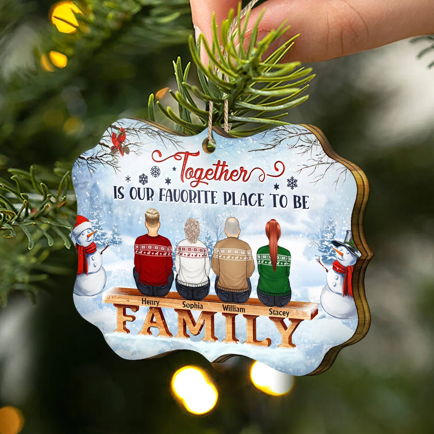 The Greatest Gift Our Parents Gave Us Was Each Other - Christmas Memorial Gift For Siblings, Parents, Family - Personalized Medallion Wooden Ornament - Image 2