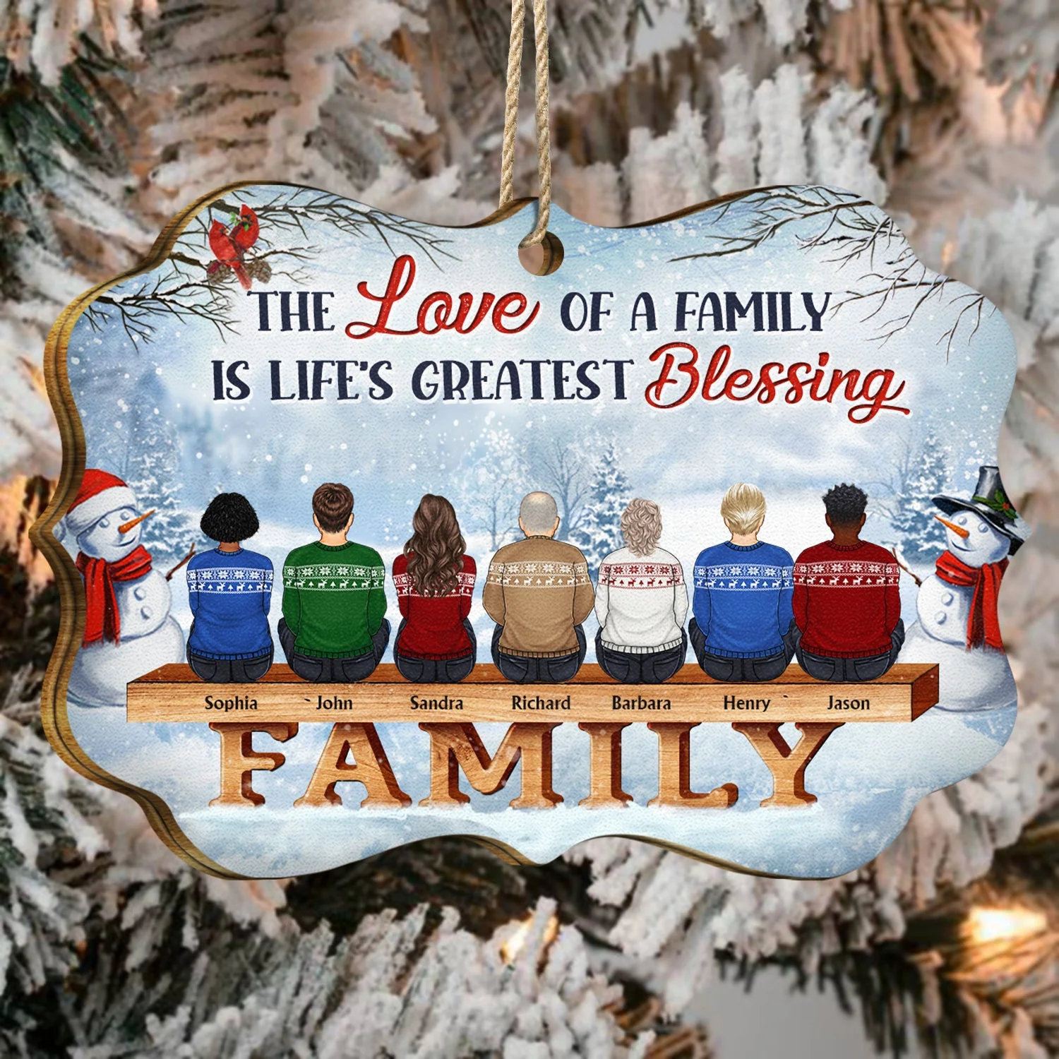 The Greatest Gift Our Parents Gave Us Was Each Other - Christmas Memorial Gift For Siblings, Parents, Family - Personalized Medallion Wooden Ornament - Image 4
