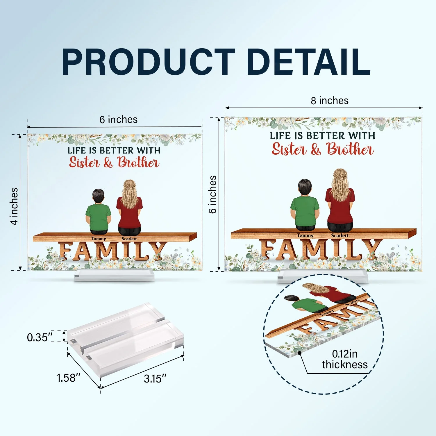 Family The Greatest Gift Our Parents Gave Us Was Each Other - Memorial Gift - Family Gift - Personalized Custom Horizontal Rectangle Acrylic Plaque - Image 5