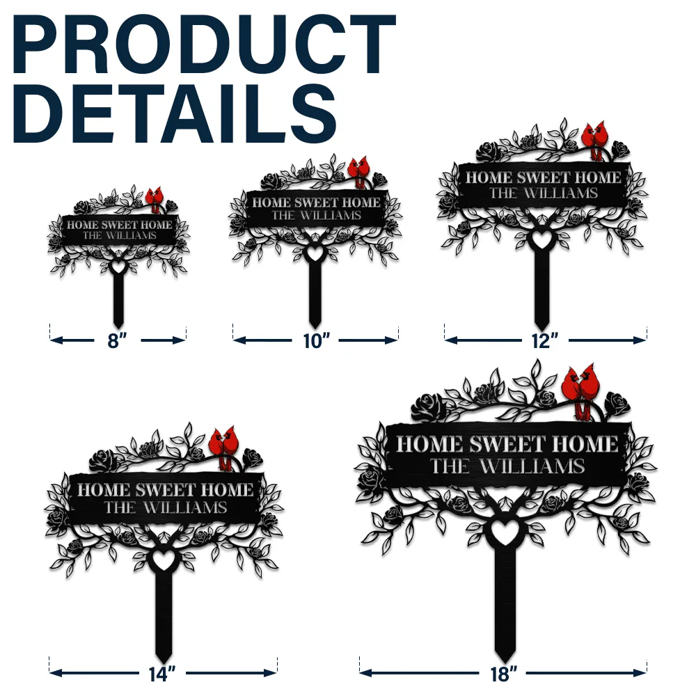 Family Together Home Sweet Home - Personalized Metal Garden Stake - Image 5