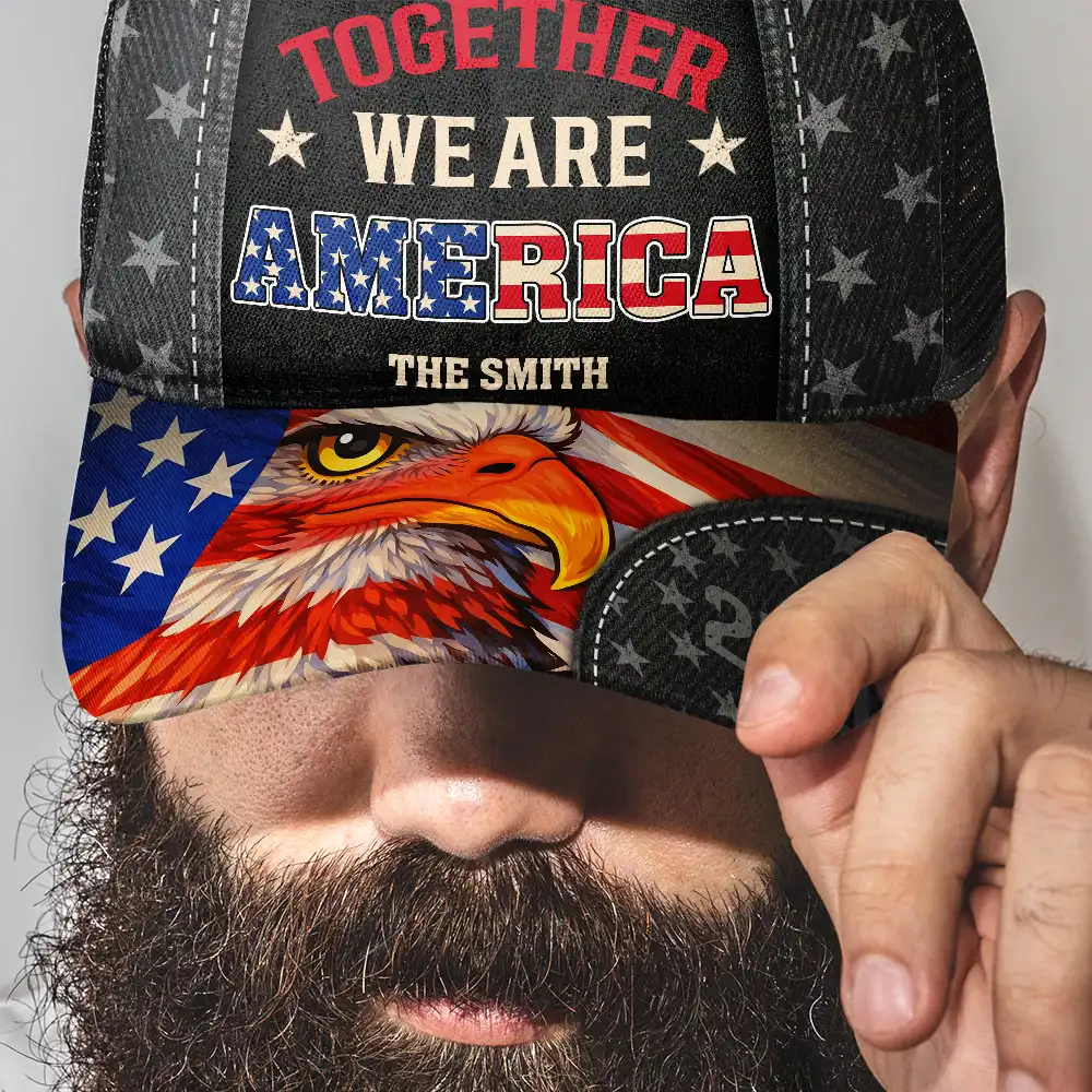 Family Together We Are America 250 - Personalized Mesh-back Casual Cap - Image 3